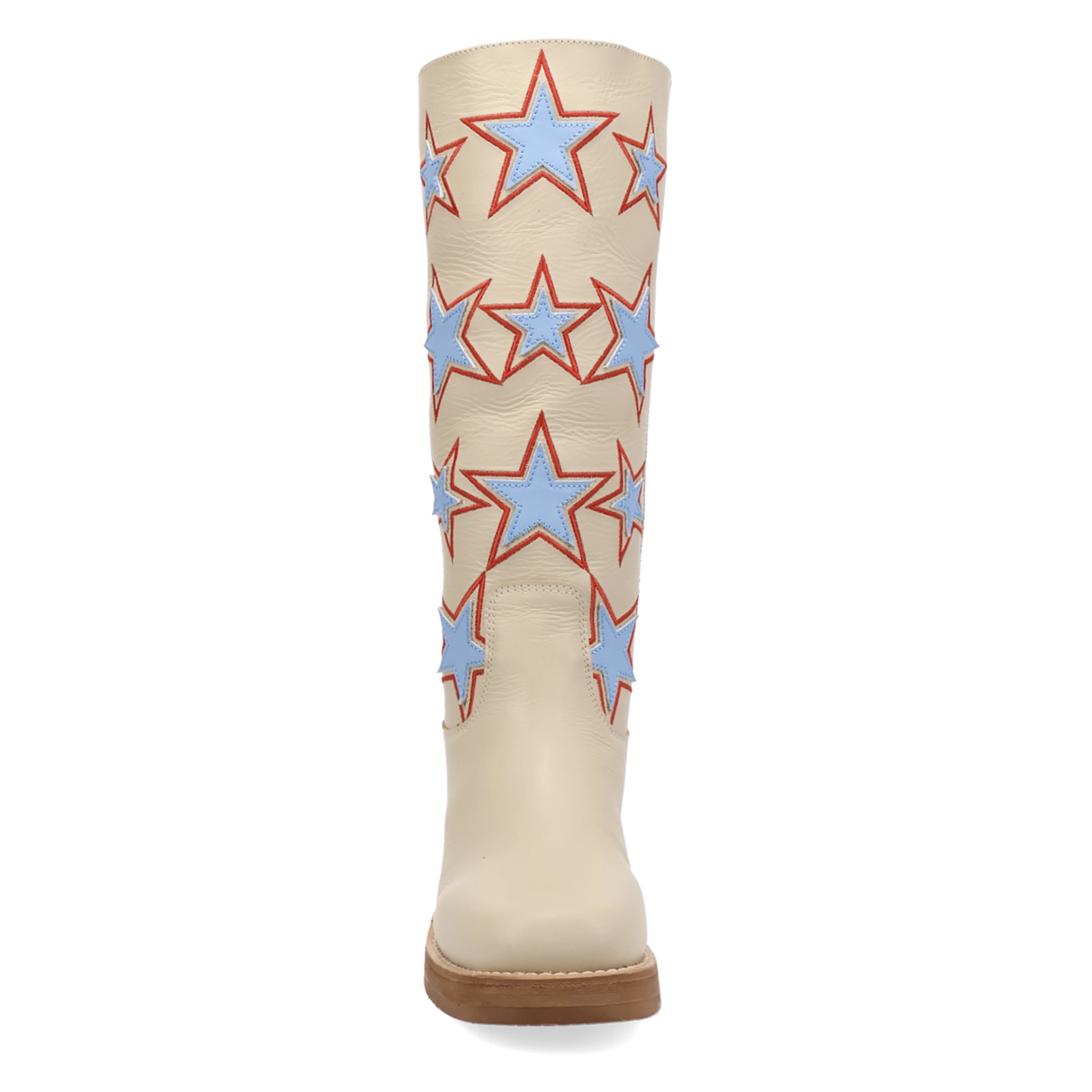 Women's American Dream Leather Round Toe Boots Cream Color - Dingo
