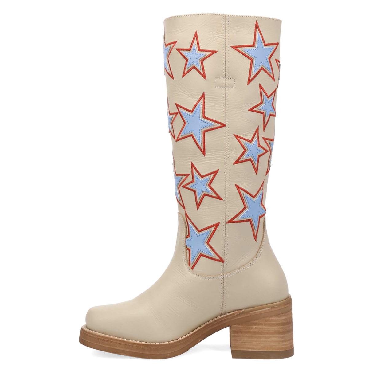 Women's American Dream Leather Round Toe Boots Cream Color - Dingo