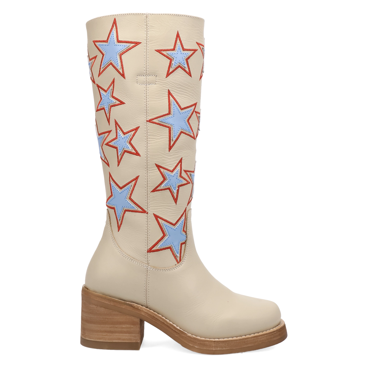 Women's American Dream Leather Round Toe Boots Cream Color - Dingo