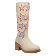 Women's American Dream Leather Round Toe Boots Cream Color - Dingo