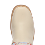 Women's American Dream Leather Round Toe Boots Cream Color - Dingo