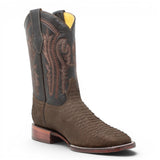 Botas de Piel Punta Cuadrada Piton Grabado Nobuck- Rodeo Imports