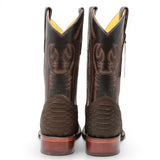 Botas de Piel Punta Cuadrada Piton Grabado Nobuck- Rodeo Imports