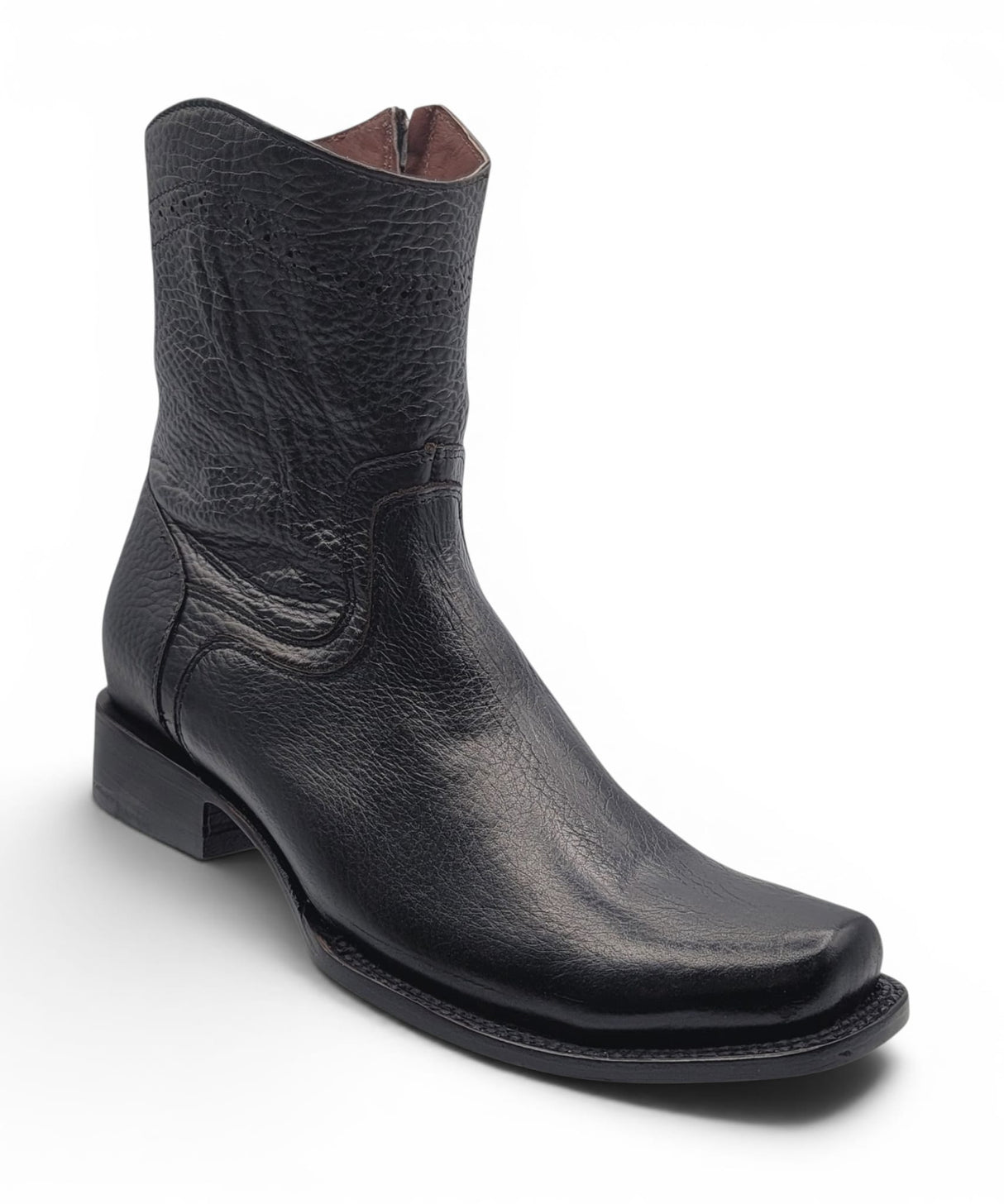 Bota Vaquera para Hombre Punta Dubai de Piel Privo Color Negro – Hooch Boots H52PD0595