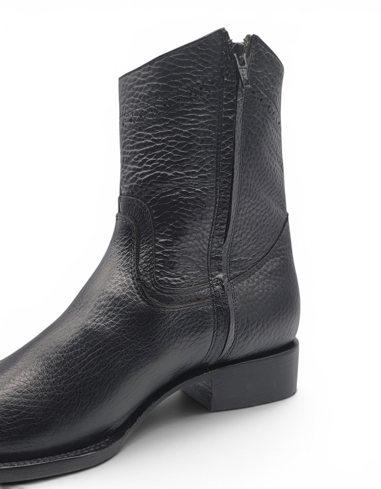 Bota Vaquera para Hombre Punta Dubai de Piel Privo Color Negro – Hooch Boots H52PD0595
