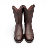 Bota vaquera para hombre punta redonda de piel original color cafe con tacon roper Hooch Boots H52PR9495