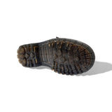 Zapato de trabajo para hombre punta redonda de piel genuina acabado gamuza color negro y miel con suela de hule transparente Hooch Boots H70151