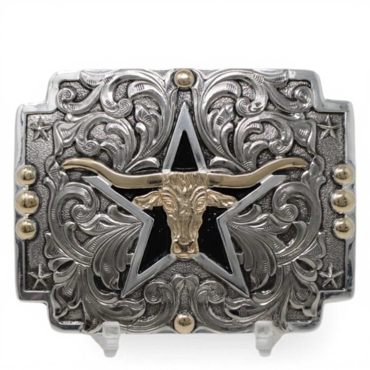 Hebilla Vaquera Rectangular con Estrella y Toro - Crumrine - M&F Western Products 