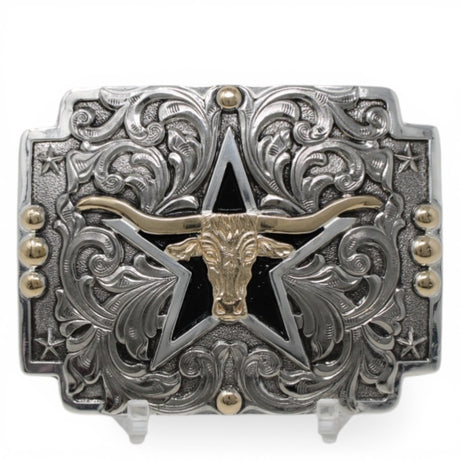 Hebilla Vaquera Rectangular con Estrella y Toro - Crumrine - M&F Western Products 