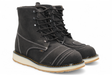 Zapato de trabajo para hombre punta redonda de piel crazy color negro con suela de hule Hooch Boots H50205
