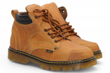 Bota de trabajo para hombre punta redonda de piel color miel con suela de hule transparente Hooch Boots H60151