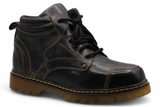 Bota de trabajo para hombre punta redonda de piel color negro con suela de hule transparente Hooch Boots H60405