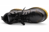 Bota de trabajo para hombre punta redonda de piel color negro con suela de hule transparente Hooch Boots H60405