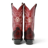 Botas vaqueras para hombre La Careta LC-099 de piel de cuero vacuno con grabado imitación Lizard color negro, horma Puntal J-Toe y suela de vaqueta. pair