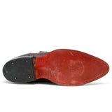 Botas vaqueras para hombre La Careta LC-099 de piel de cuero vacuno con grabado imitación Lizard color negro, horma Puntal J-Toe y suela de vaqueta. leather sole