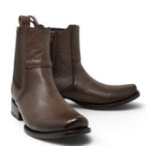 Leather Boot Square Dubai Toe For Men Honey Color-LC266