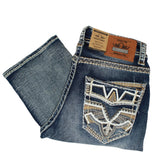 Montero Men's Modern Bootcut Denim Blue Jeans-MON 4678