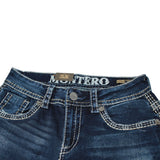 Montero Men's Modern Bootcut Denim Blue Jeans-MON 4682