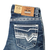 Montero Men's Modern Bootcut Denim Blue Jeans-MON 4682
