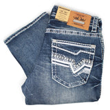 Montero Men's Modern Bootcut Denim Blue Jeans-MON 4682