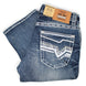 Montero Men's Modern Bootcut Denim Blue Jeans-MON 4682
