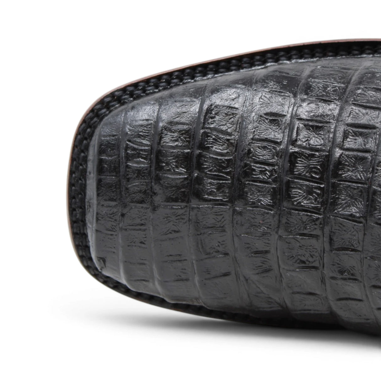Bota Corta Dubai de Cocodrilo Grabado Panza Color Negro con Cierra Q79BZ8205