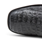 Bota Corta Dubai de Cocodrilo Grabado Panza Color Negro con Cierra Q79BZ8205