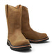 Bota de trabajo para hombre de piel con punta redonda y suela de hule Tractor de alta tracción, disponible en teng