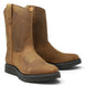 Bota de trabajo para hombre en color tang con punta redonda, caña media y suela de hule Mil Rayas resistente.