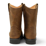 Bota de trabajo para hombre en color tang con punta redonda, caña media y suela de hule Mil Rayas resistente. back