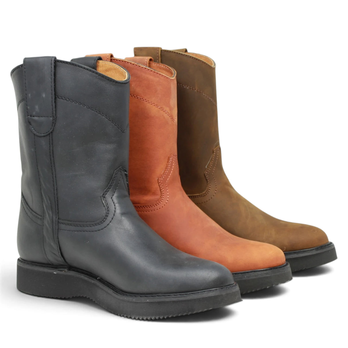 Bota de Trabajo para Hombre de Piel Graso Suela Mil Rayas