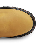 Bota de trabajo para hombre de piel con punta redonda y suela de hule Tractor de alta tracción, disponible en miel, toe