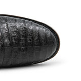 El Reparo Men's Print Caiman Tail Round Toe Boots - Black