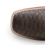 Men's Python Print Square Toe Boots in Brown Matte - Tanner Mark Boots