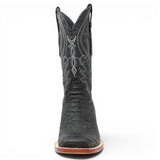 Men's Python Print Square Toe Boots in Black - Tanner Mark Boots