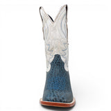 Men's Bull Hide Leather Square Toe Boots in Blue - Tanner Mark Boots