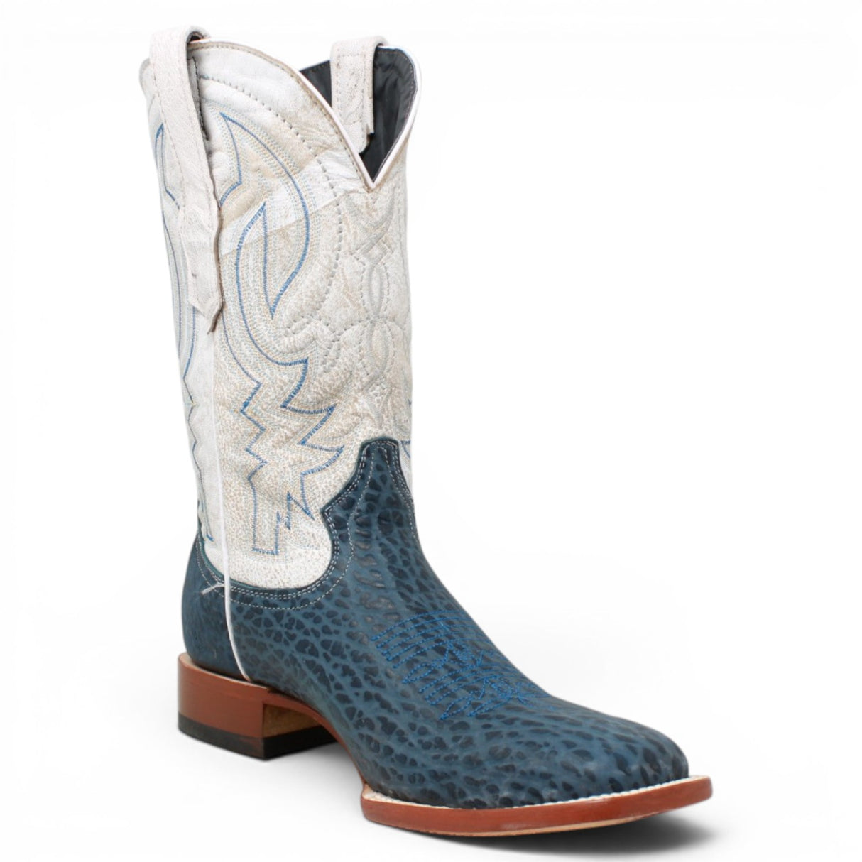 Men's Bull Hide Leather Square Toe Boots in Blue - Tanner Mark Boots