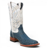 Men's Bull Hide Leather Square Toe Boots in Blue - Tanner Mark Boots