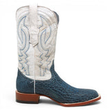 Men's Bull Hide Leather Square Toe Boots in Blue - Tanner Mark Boots