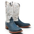 Men's Bull Hide Leather Square Toe Boots in Blue - Tanner Mark Boots