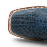 Men's Bull Hide Leather Square Toe Boots in Blue - Tanner Mark Boots