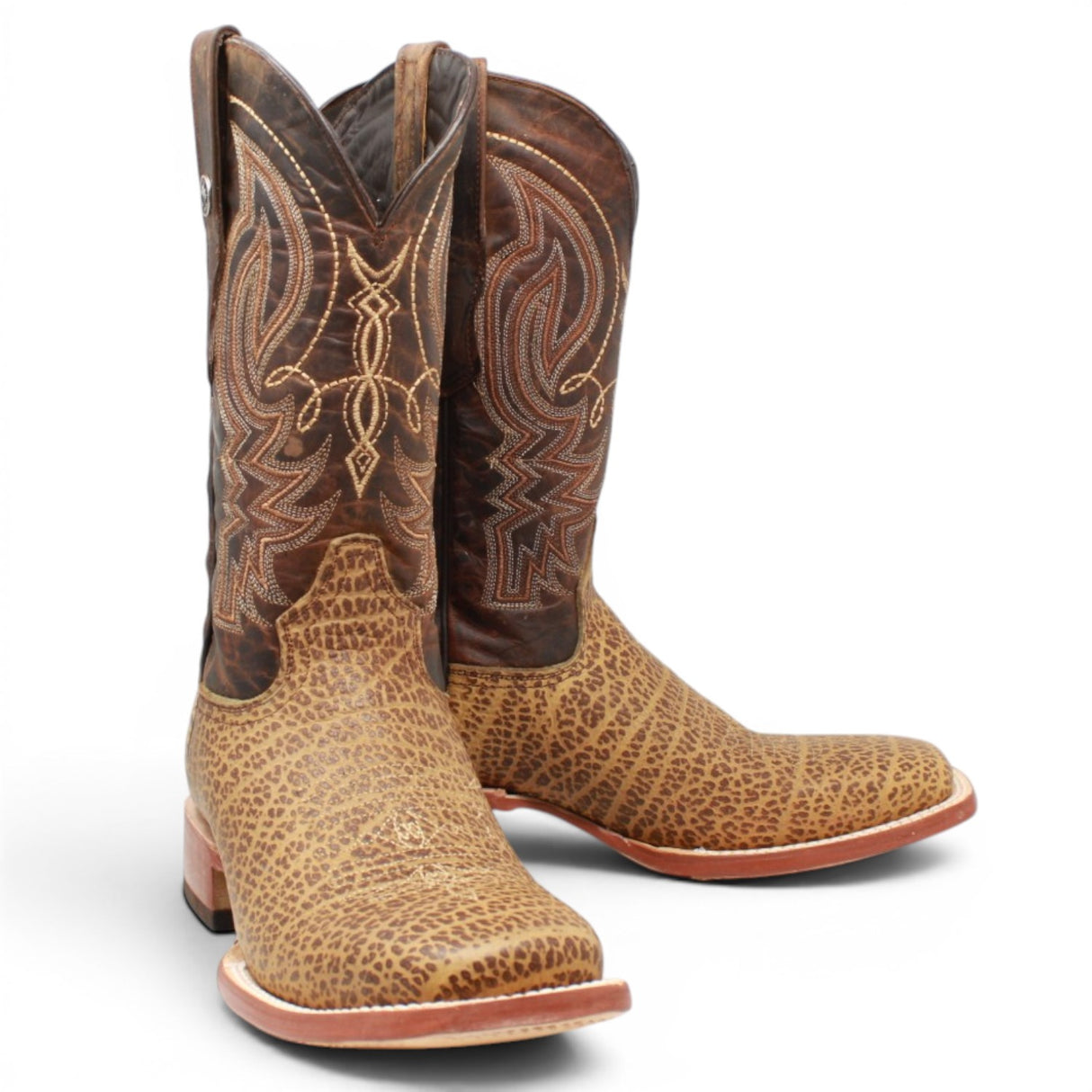 Men's Bull Hide Leather Square Toe Boots in Honey - Tanner Mark Boots