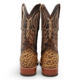 Men's Bull Hide Leather Square Toe Boots in Honey - Tanner Mark Boots