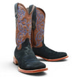 Men's Ruff Out Leather Square Toe Boots in Navy Blue - Tanner Mark Boots