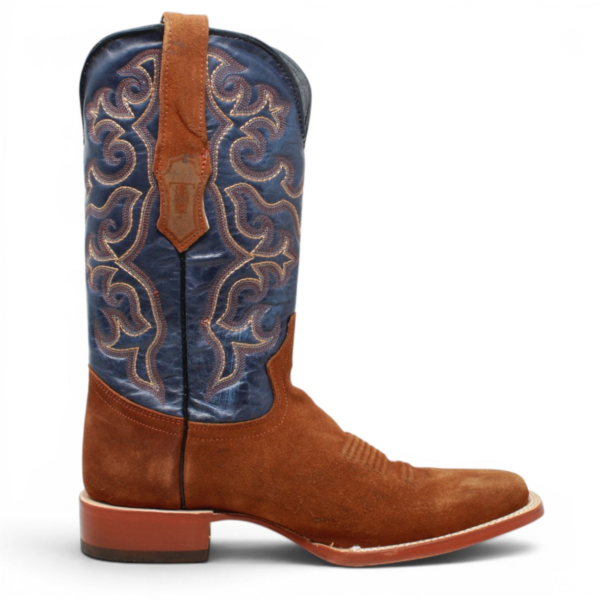 Men's Ruff Out Leather Square Toe Boots in Cognac - Tanner Mark Boots