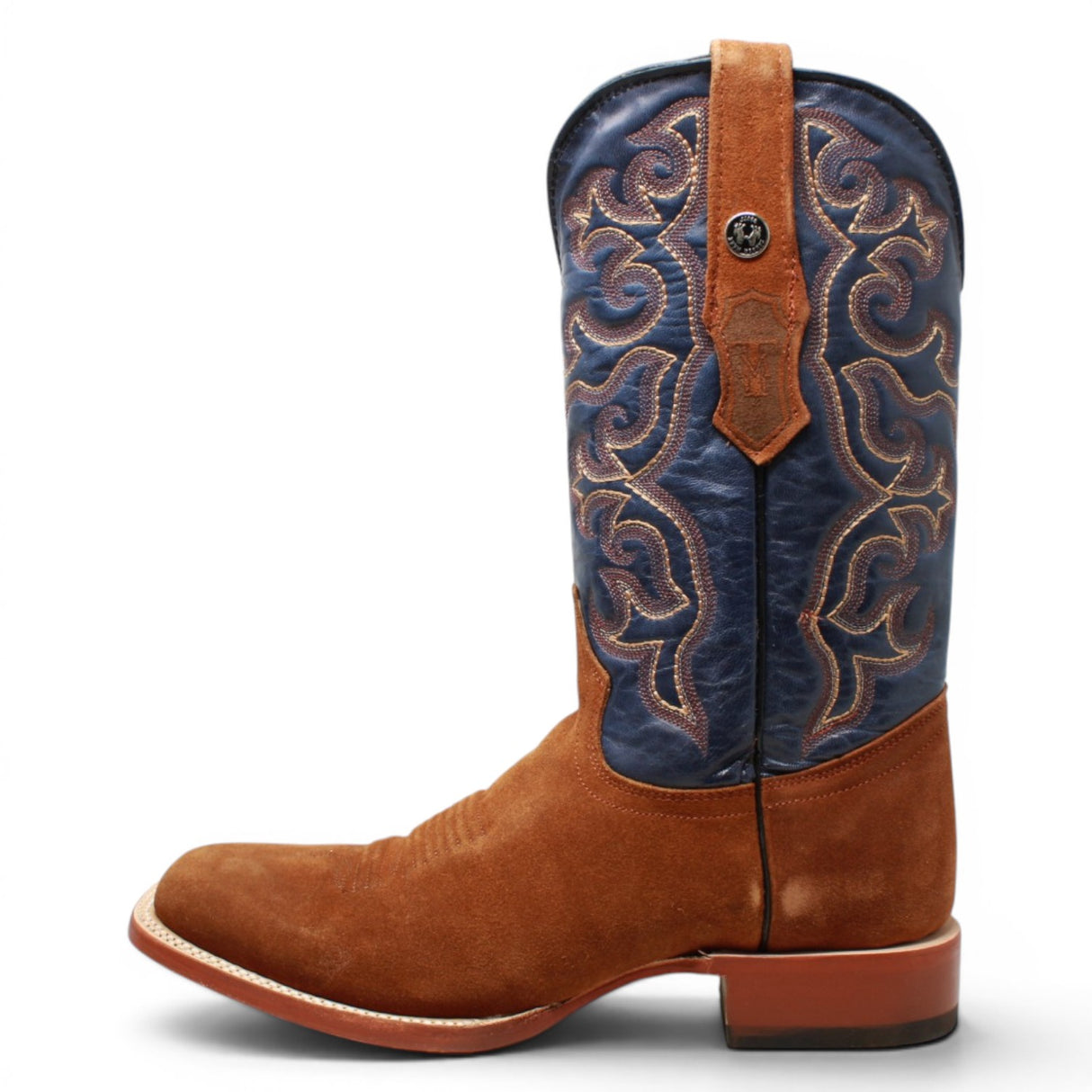Men's Ruff Out Leather Square Toe Boots in Cognac - Tanner Mark Boots