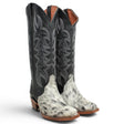 Women's Triad Hair on Cowhide Leather Snip Toe Tall Boots in Black and White - Tanner Mark Boots