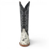 Women's Triad Hair on Cowhide Leather Snip Toe Tall Boots in Black and White - Tanner Mark Boots