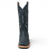 Women's Leather Triad with Tribal Stitch Square Toe Boots in Savage Blue - Tanner Mark Boots