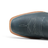 Women's Leather Triad with Tribal Stitch Square Toe Boots in Savage Blue - Tanner Mark Boots